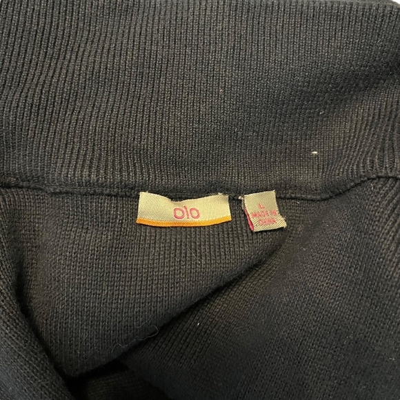 OLO Navy Blue Full Zip Knit Long Sleeve Cardigan Sweater Jacket Cotton Blend  L - Picture 15 of 16